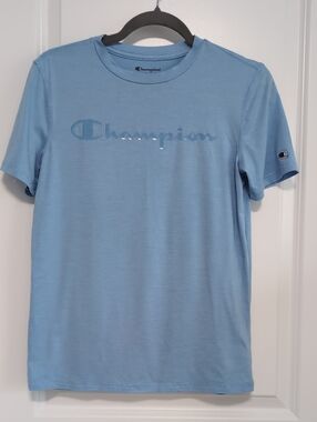 Champion Men's Sky Blue Short Sleeve Logo Tee